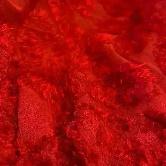 Kori America deep red eyelash material fit and flare dress. Stunning color-Large - Picture 2 of 6